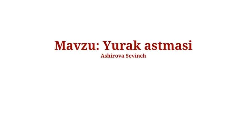 Yurak astmasi 1