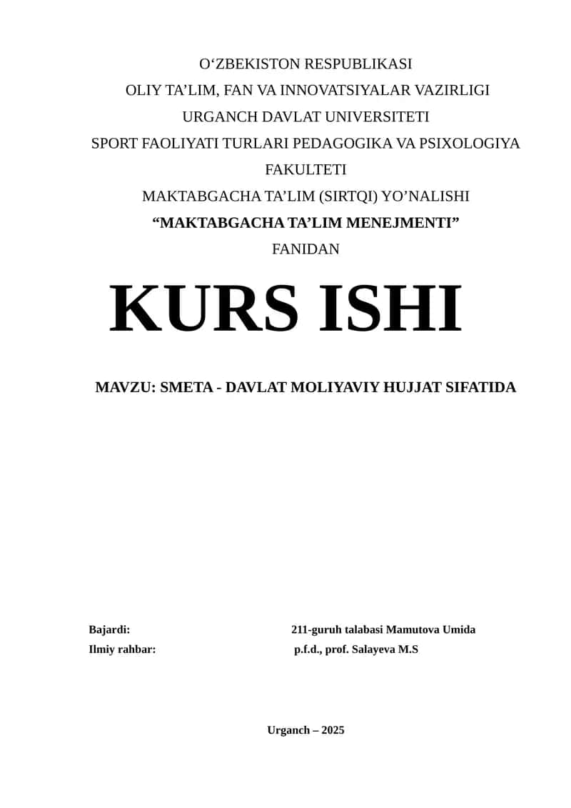 MAKTABGACHA TA’LIM MENEJMENTI 1