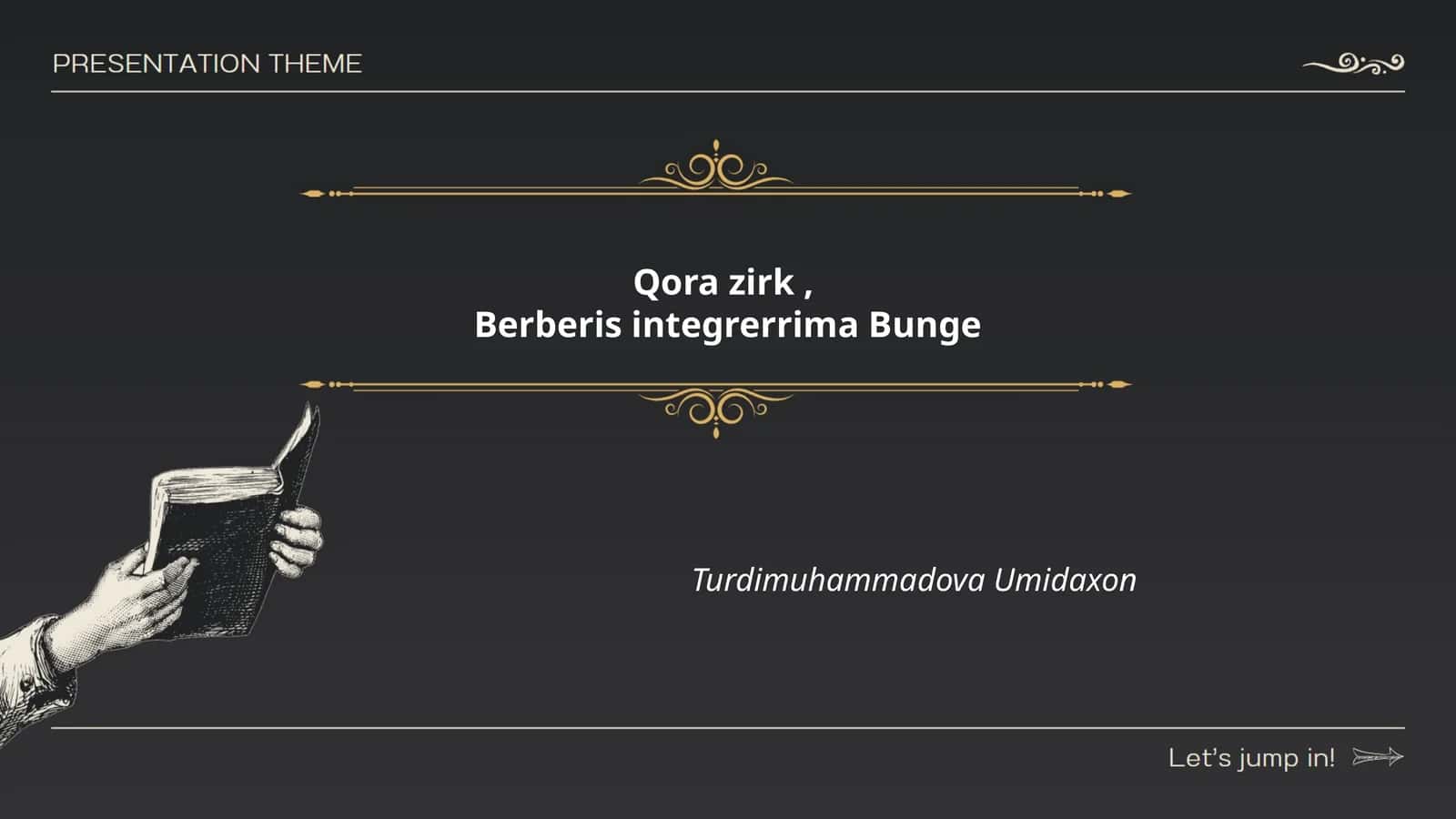 Qora zirk, Berberis integrerrima Bunge 1
