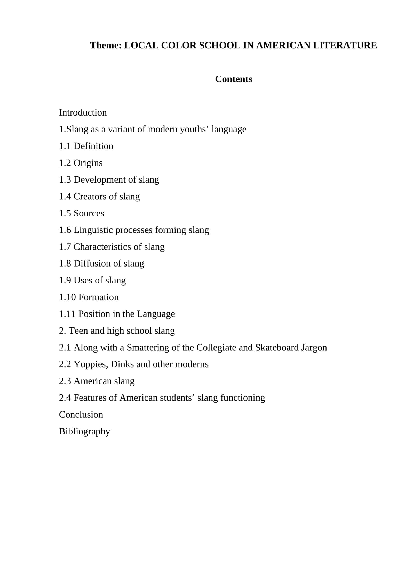 LOCAL COLOR SCHOOL IN AMERICAN LITERATURE 1