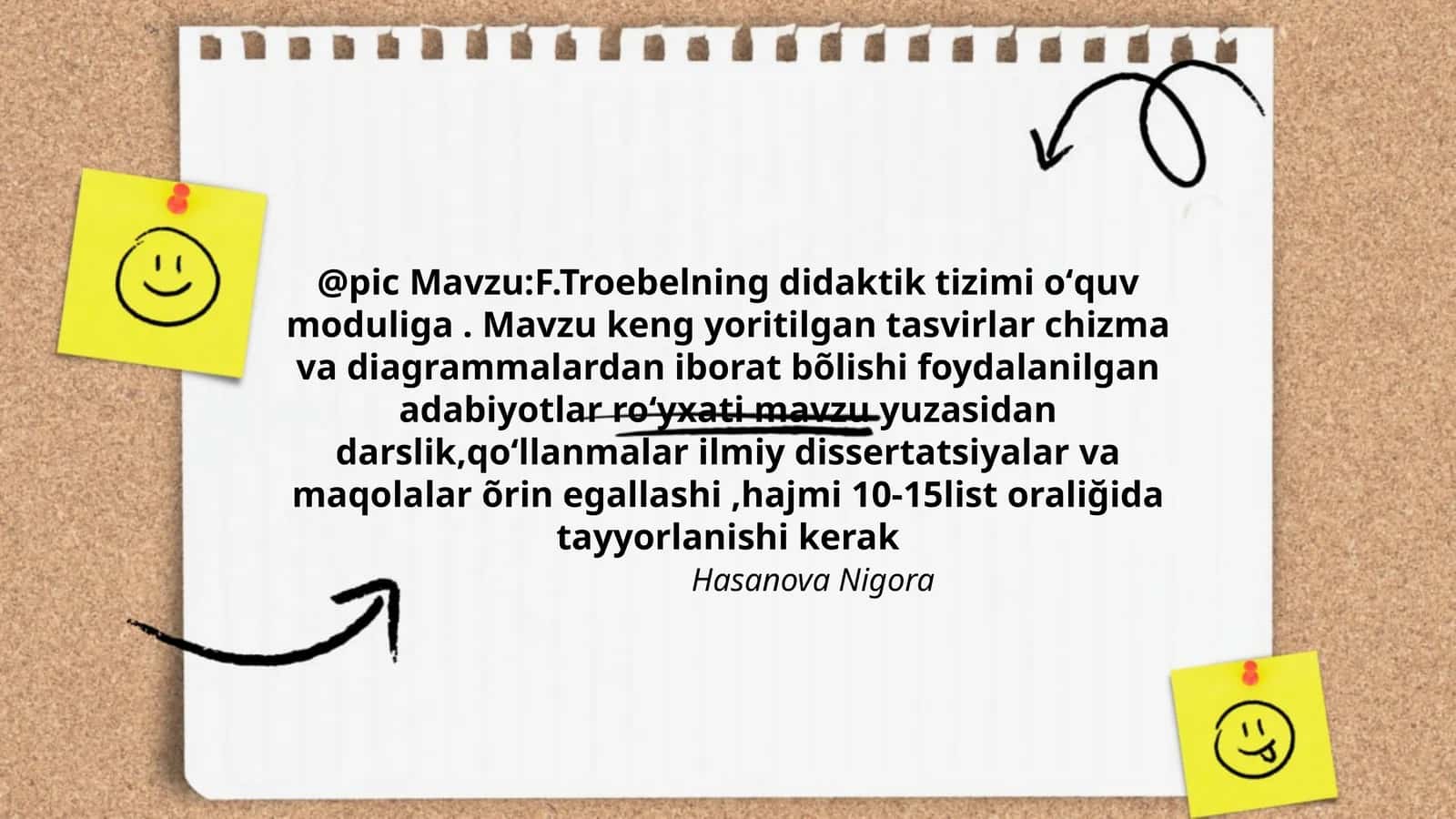 F.Troebelning didaktik tizimi oʻquv moduliga 1