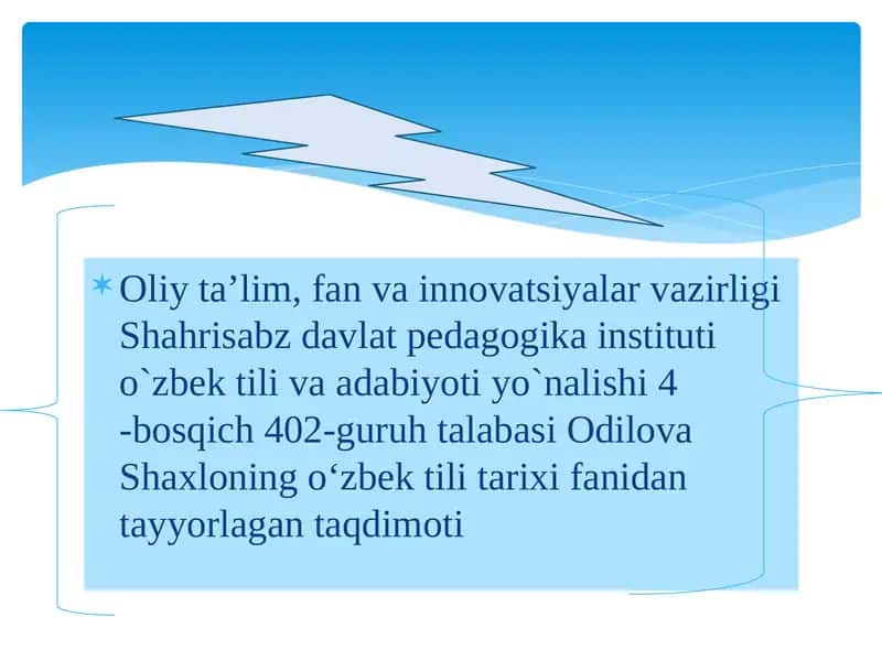 O‘zbek til tarixi 1