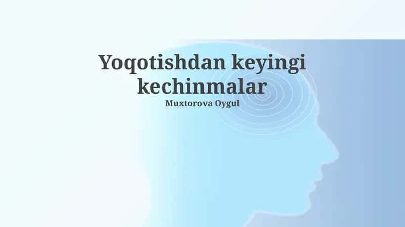 Yoqotishdan keyingi kechinmalar 1
