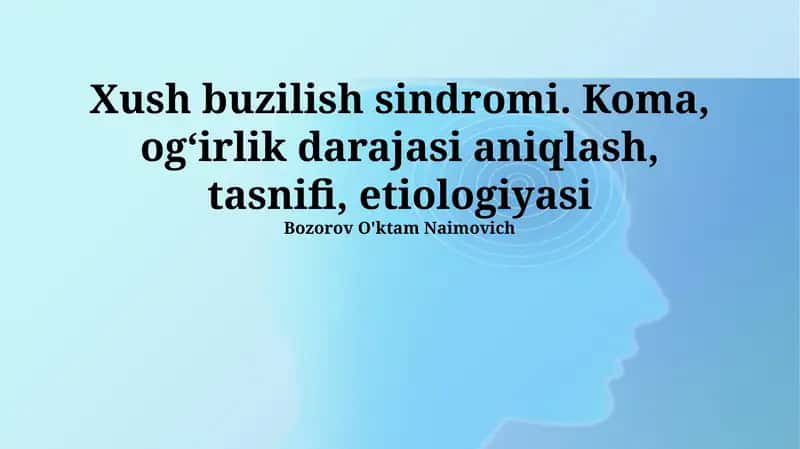 Xush buzilish sindromi 1