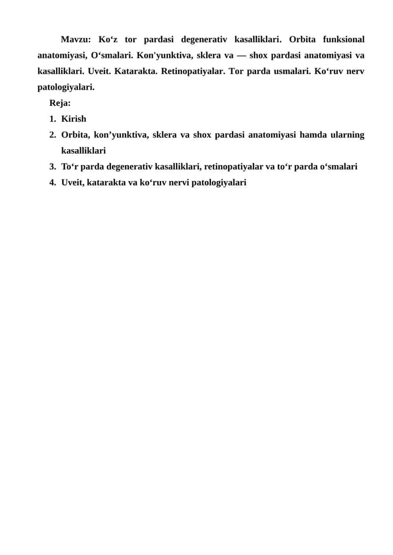 Ko‘z tor pardasi degenerativ kasalliklari 1