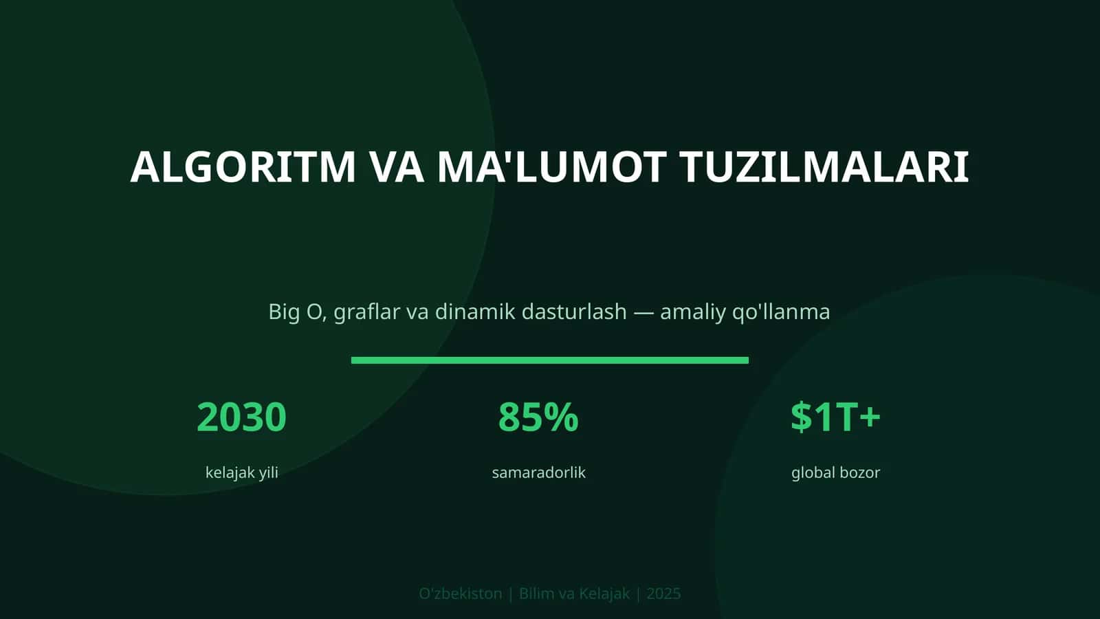 Algoritm va ma'lumot tuzilmalari 1