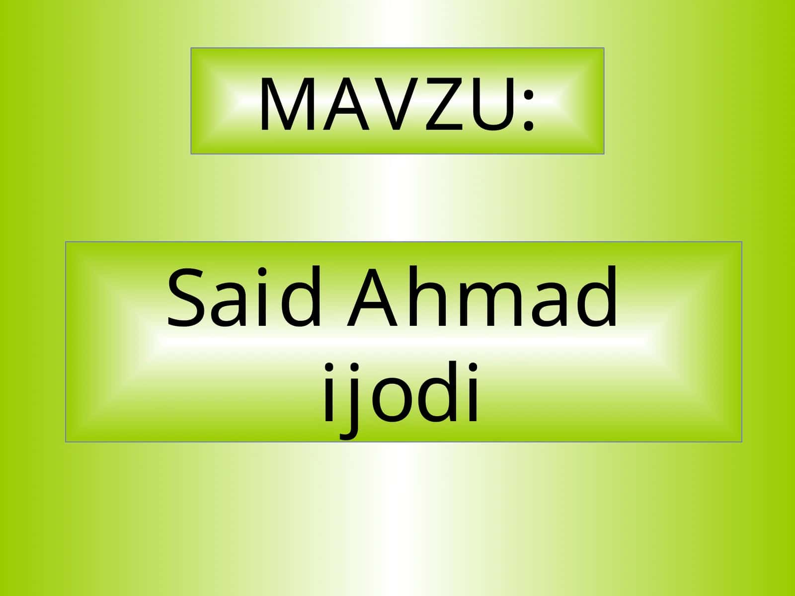 Said Ahmad 1