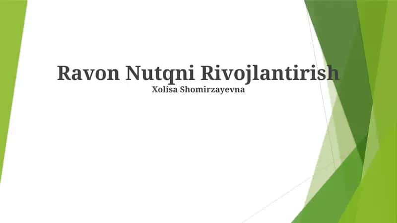 Ravon Nutqni Rivojlantirish 1