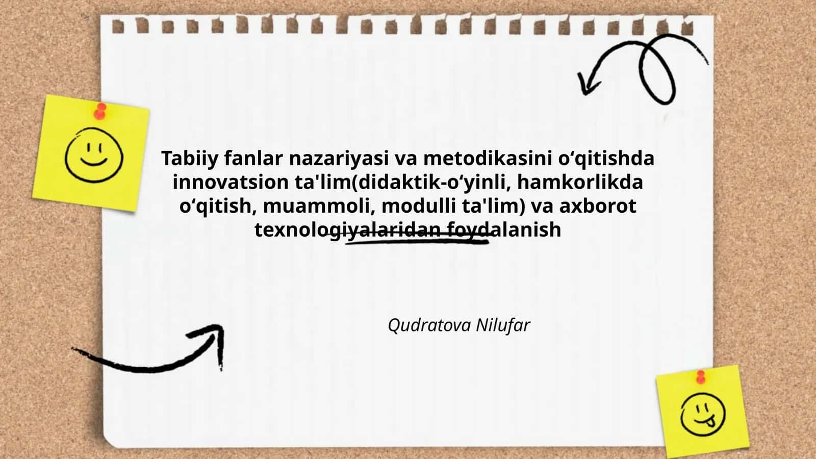 Tabiiy fanlar nazariyasi va metodikasini oʻqitishda innovatsion ta'lim 1