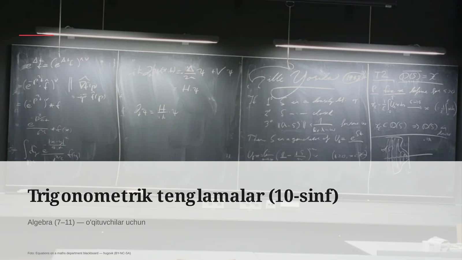 Trigonometrik tenglamalar (10-sinf) 1