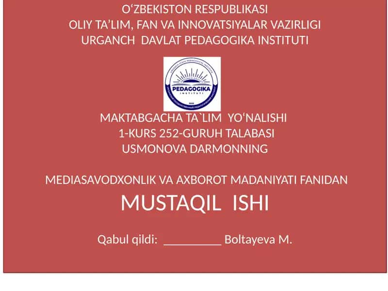 Media vositalarida axborotning tahlili va baholash 1