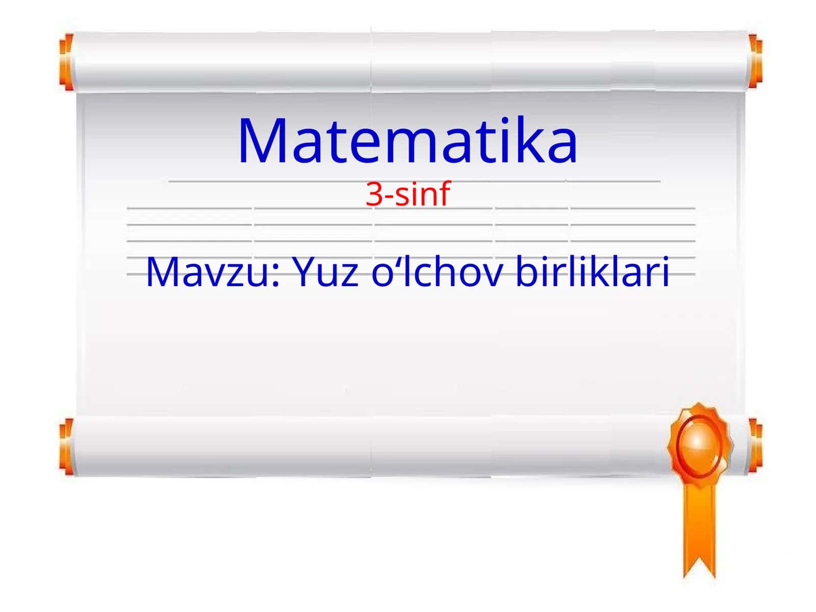 Yuz o‘lchov birliklari 1