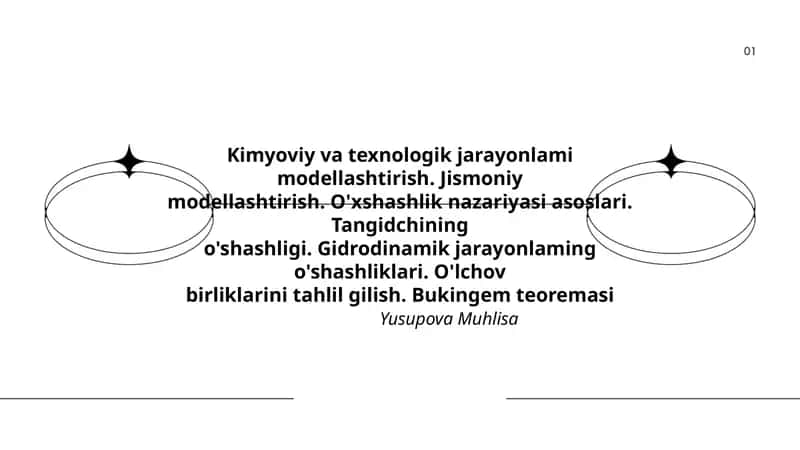 Kimyoviy va texnologik jarayonlami modellashtirish 1