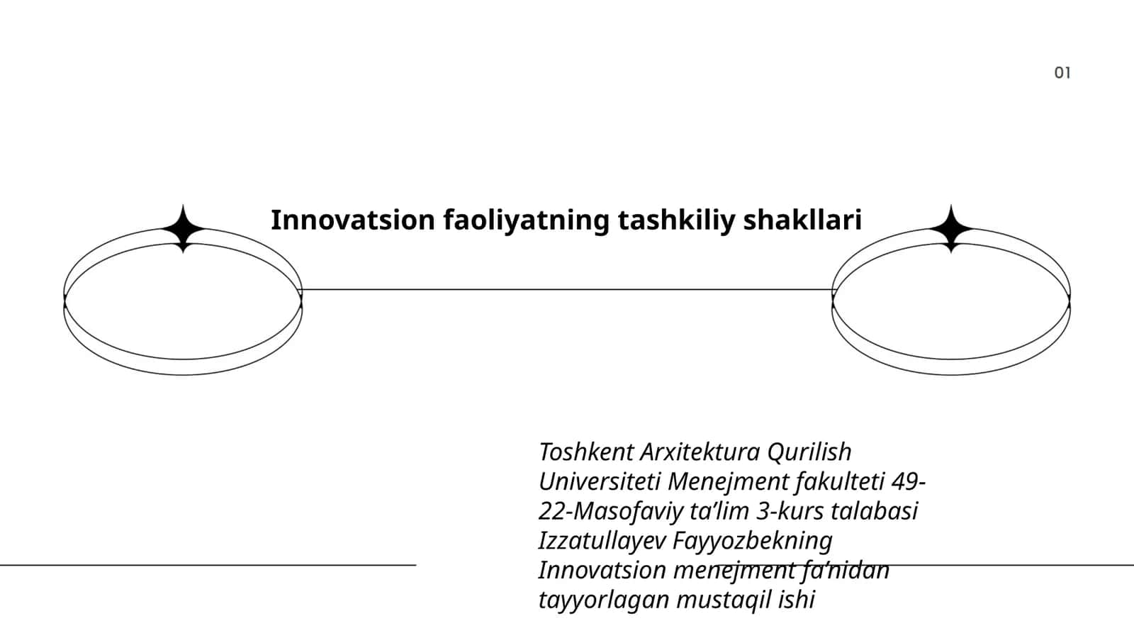 Innovatsion faoliyatning tashkiliy shakllari 1