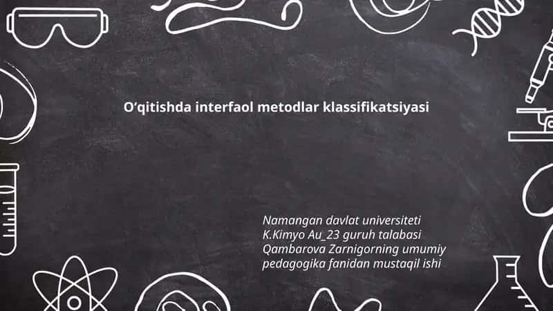 Oʻqitishda interfaol metodlar klassifikatsiyasi 1