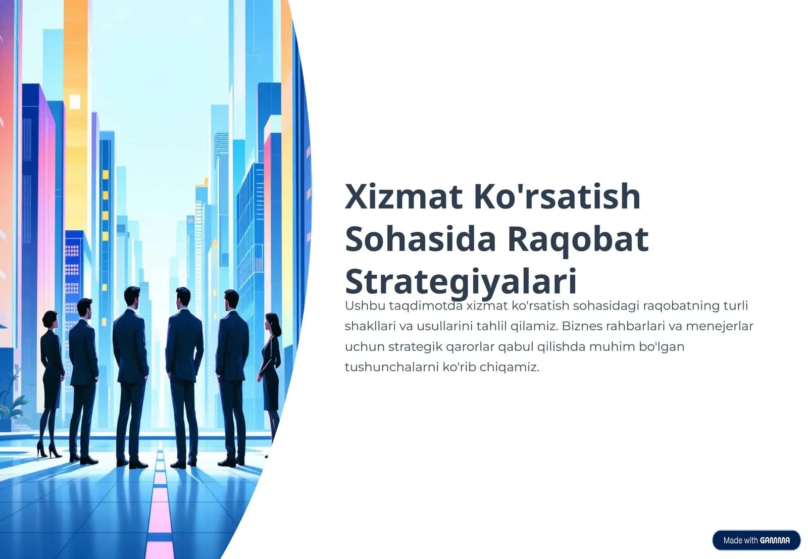 Xizmat Ko'rsatish Sohasida Raqobat Strategiyalari 1