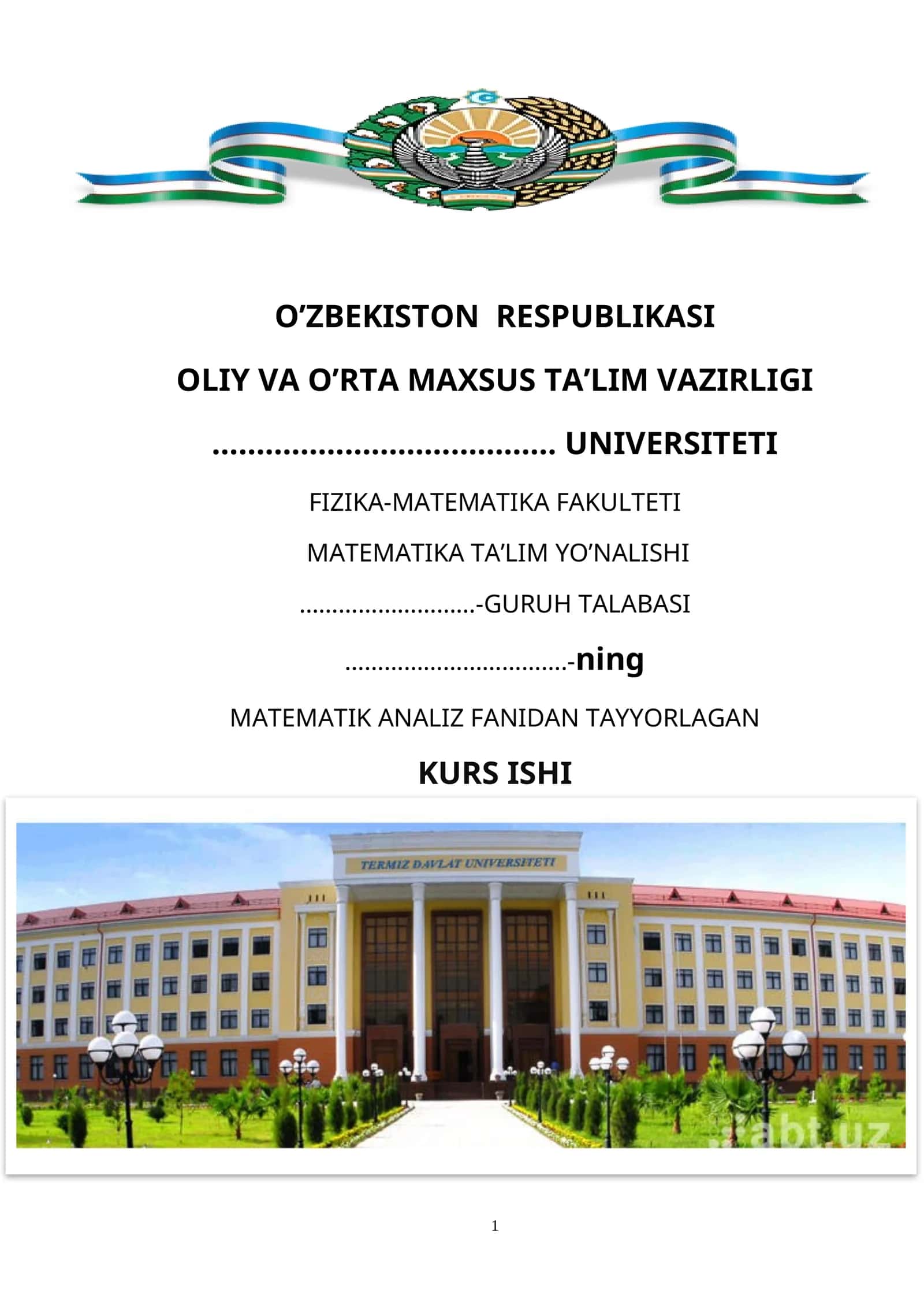 Elementar funksiyalarni darajali qatorlarga yoyish 1
