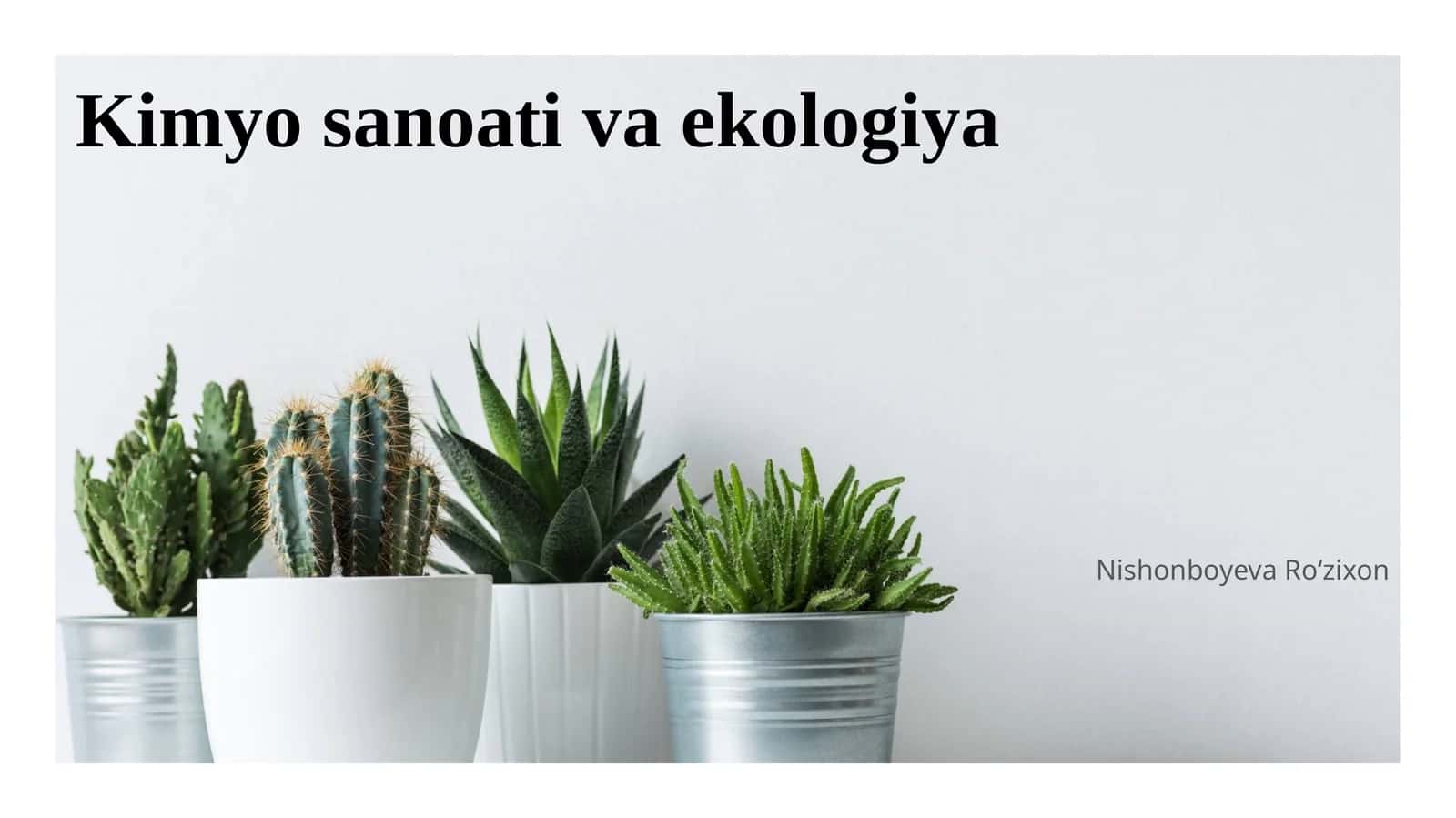 Kimyo sanoati va ekologiya 1