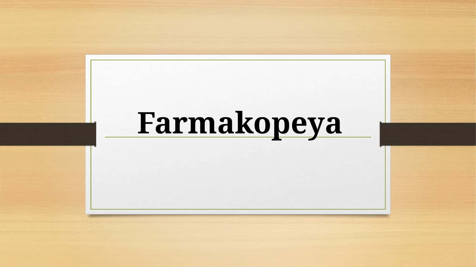 Farmakopeya 1