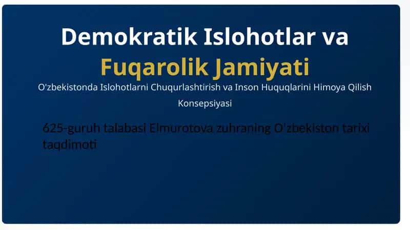 Demokratik Islohotlar va Fuqarolik Jamiyati 1