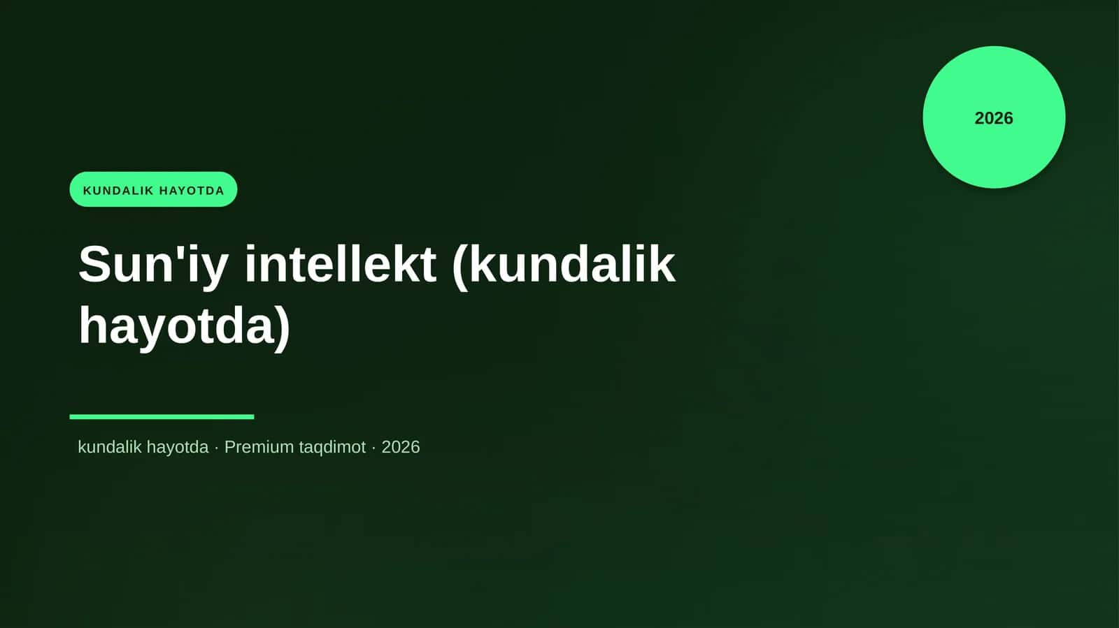 Sun'iy intellekt (kundalik hayotda) 1
