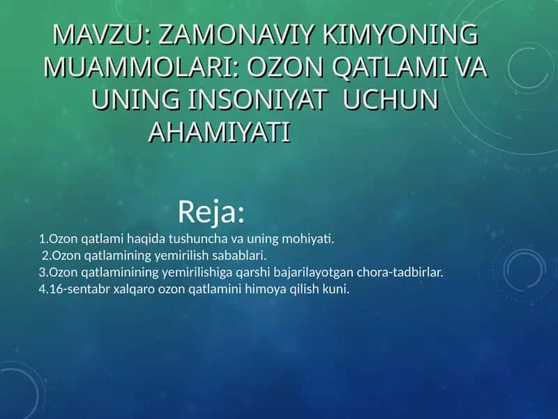 Ozon qatlami 1