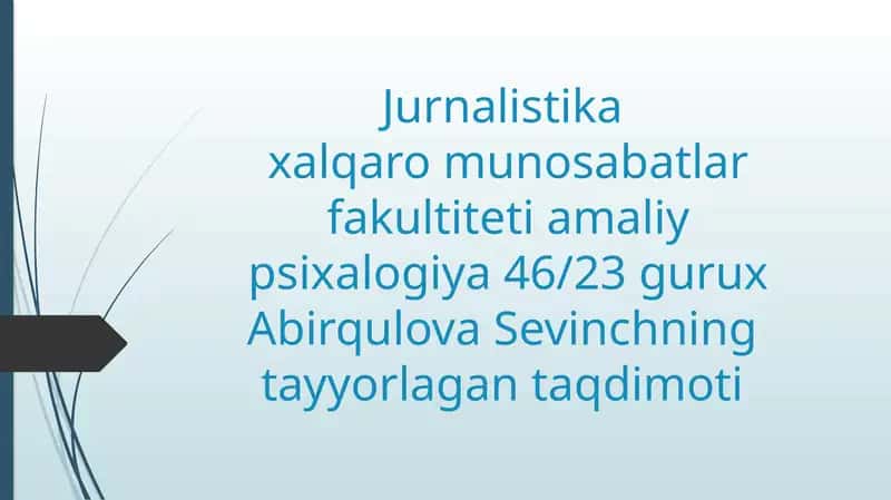 Psixologik muammo 1