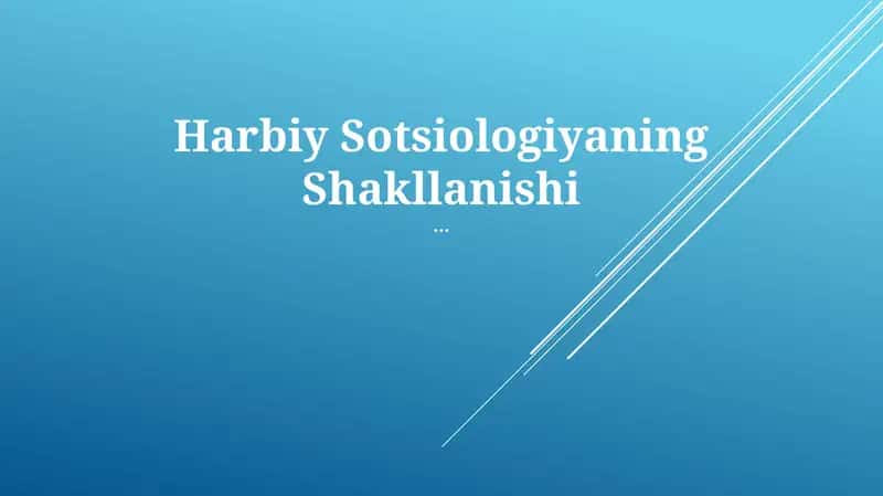 Harbiy Sotsiologiyaning Shakllanishi 1