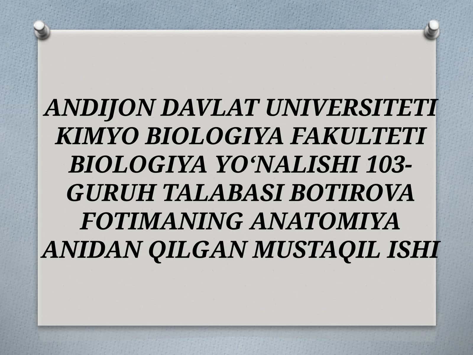 Anatomiya faniga kirish 1