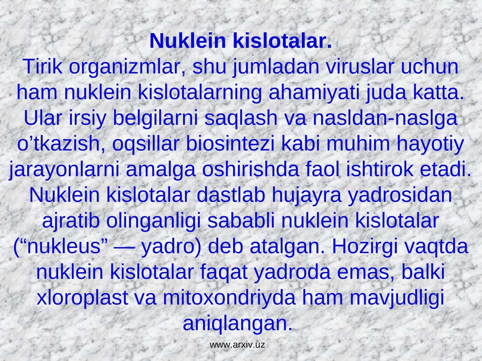 Nuklein kislotalar 1