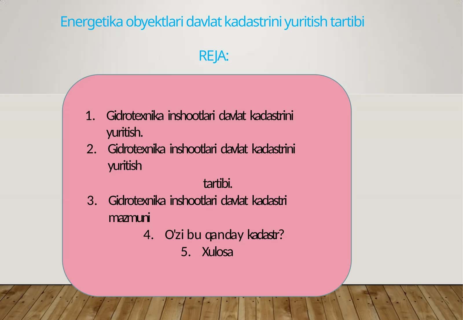 Gidrotexnika inshootlari davlat kadastrini yuritish 1
