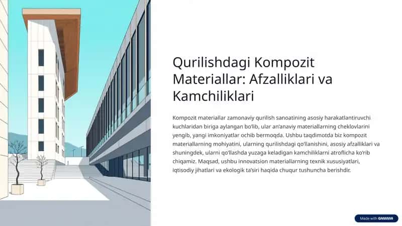 Qurilishdagi Kompozit Materiallar Afzalliklari va Kamchiliklari 1