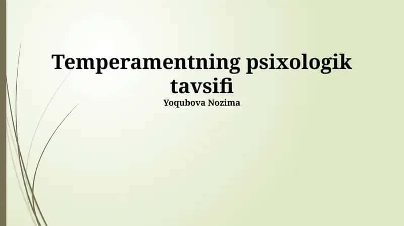 Temperamentning psixologik tavsifi 1