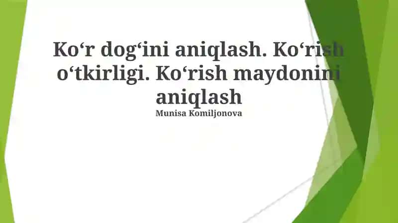 Ko'rish maydonini aniqlash