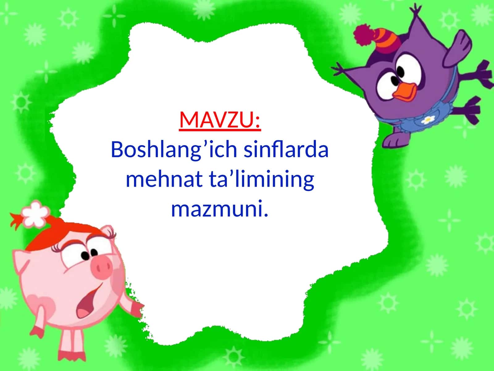 Mehnat ta'limi mazmuni va tashkiliysi 1