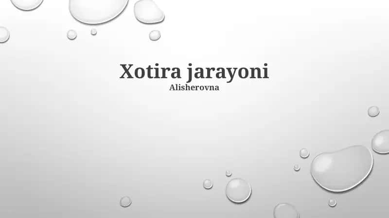 Xotira jarayoni 1