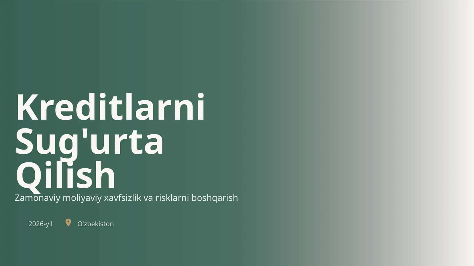 Kreditlarni Sug'urta Qilish 1