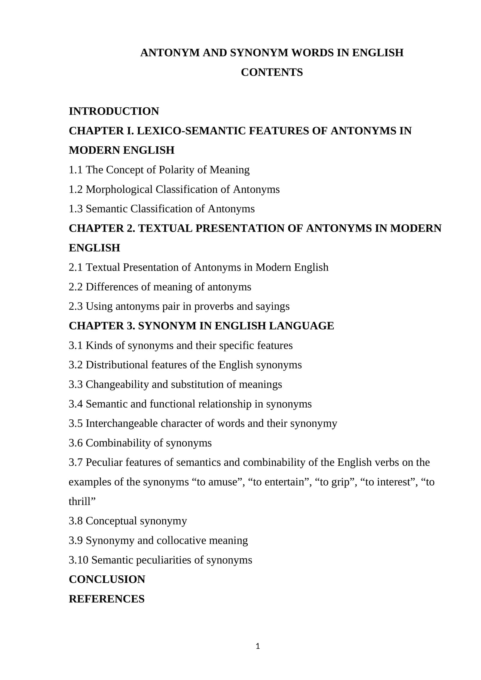 Antonym and Synonym Words in English 1