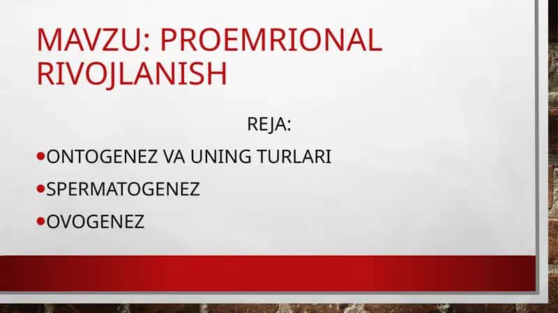 Proemrional rivojlanish 1