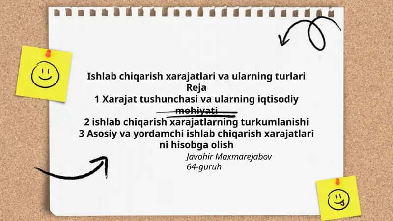 Ishlab chiqarish xarajatlari va ularning turlari 1