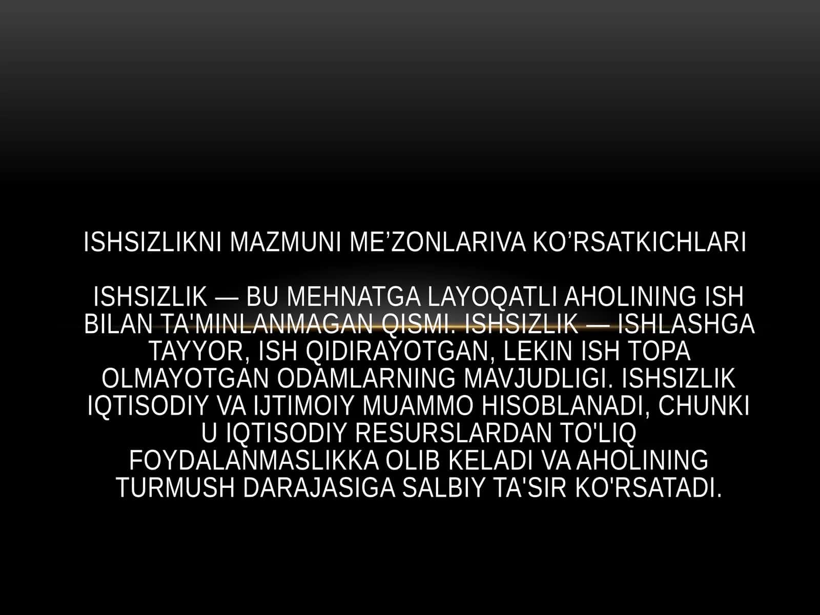 Ishsizlik Va Uning Muammolari 1