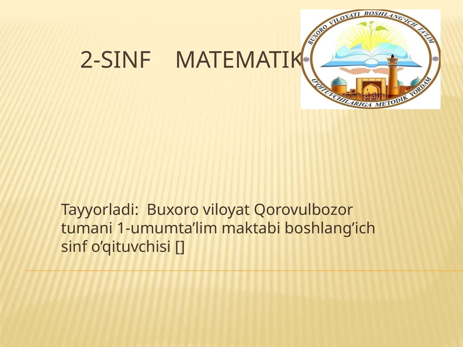 2-sinf matematika 1