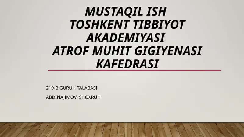 Kasalxona Ichkilari Infeksiyalari 1