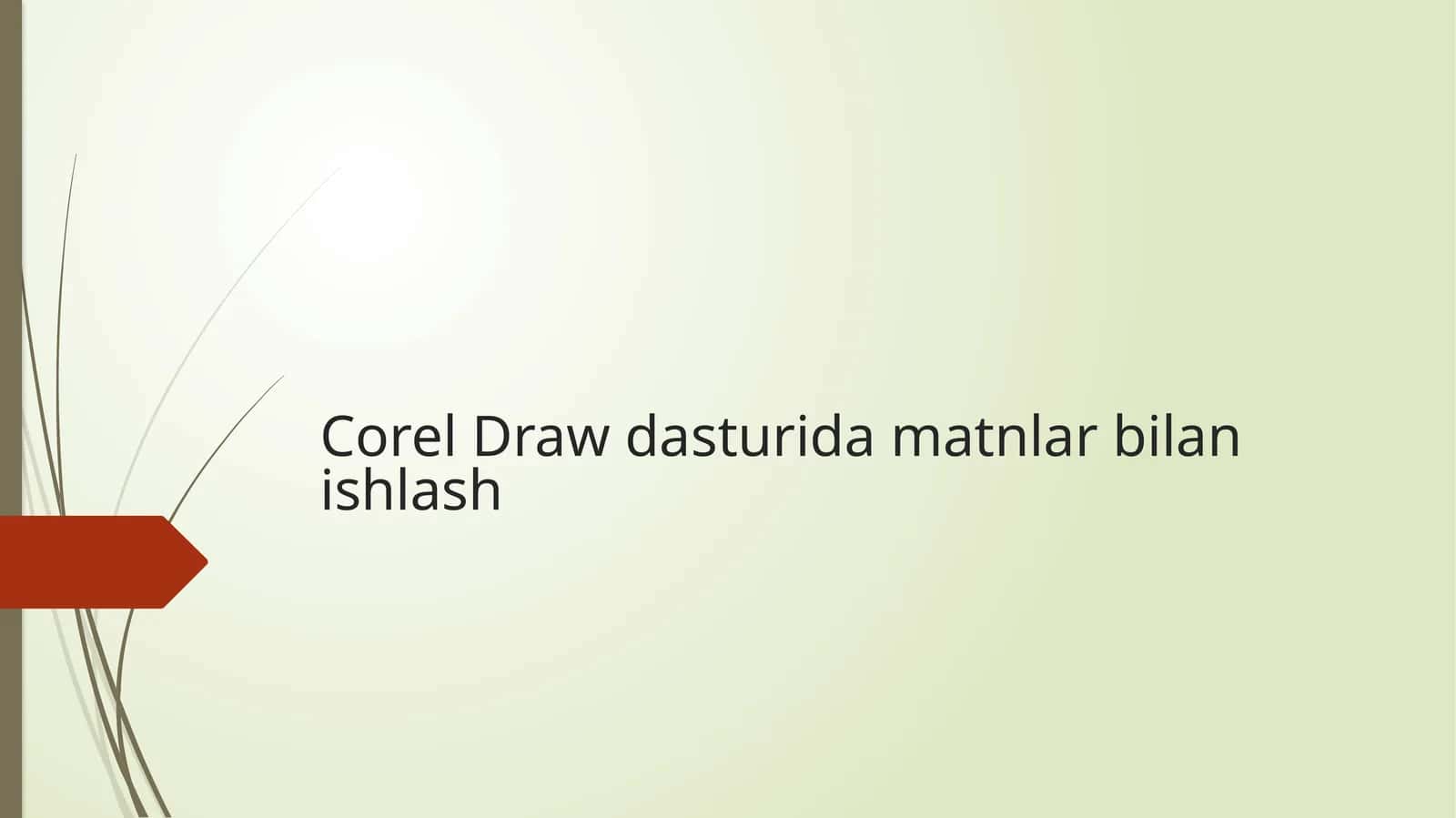Corel Draw dasturida matnlar bilan ishlash 1