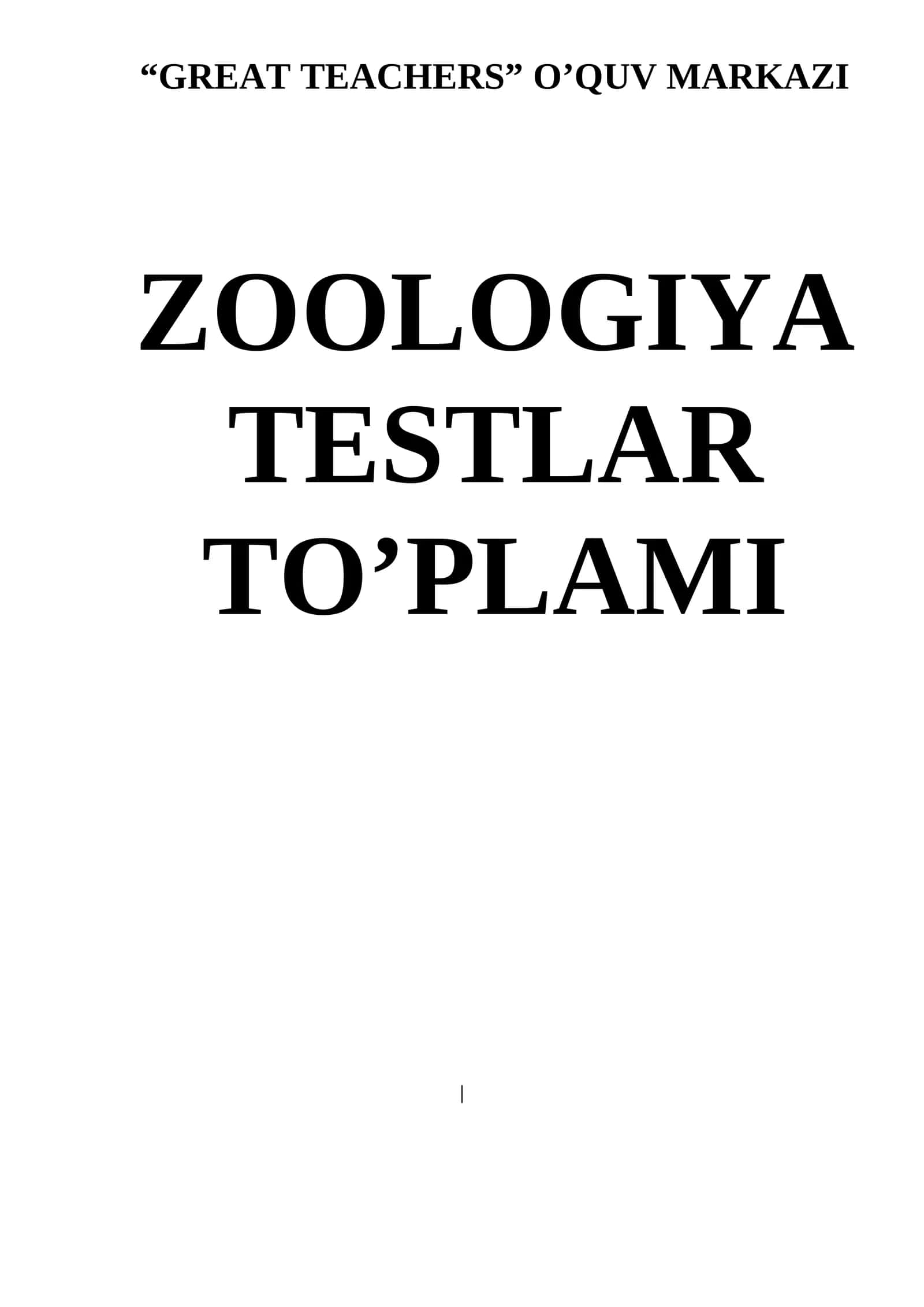 zoologiya test savollar 1000 talik 1