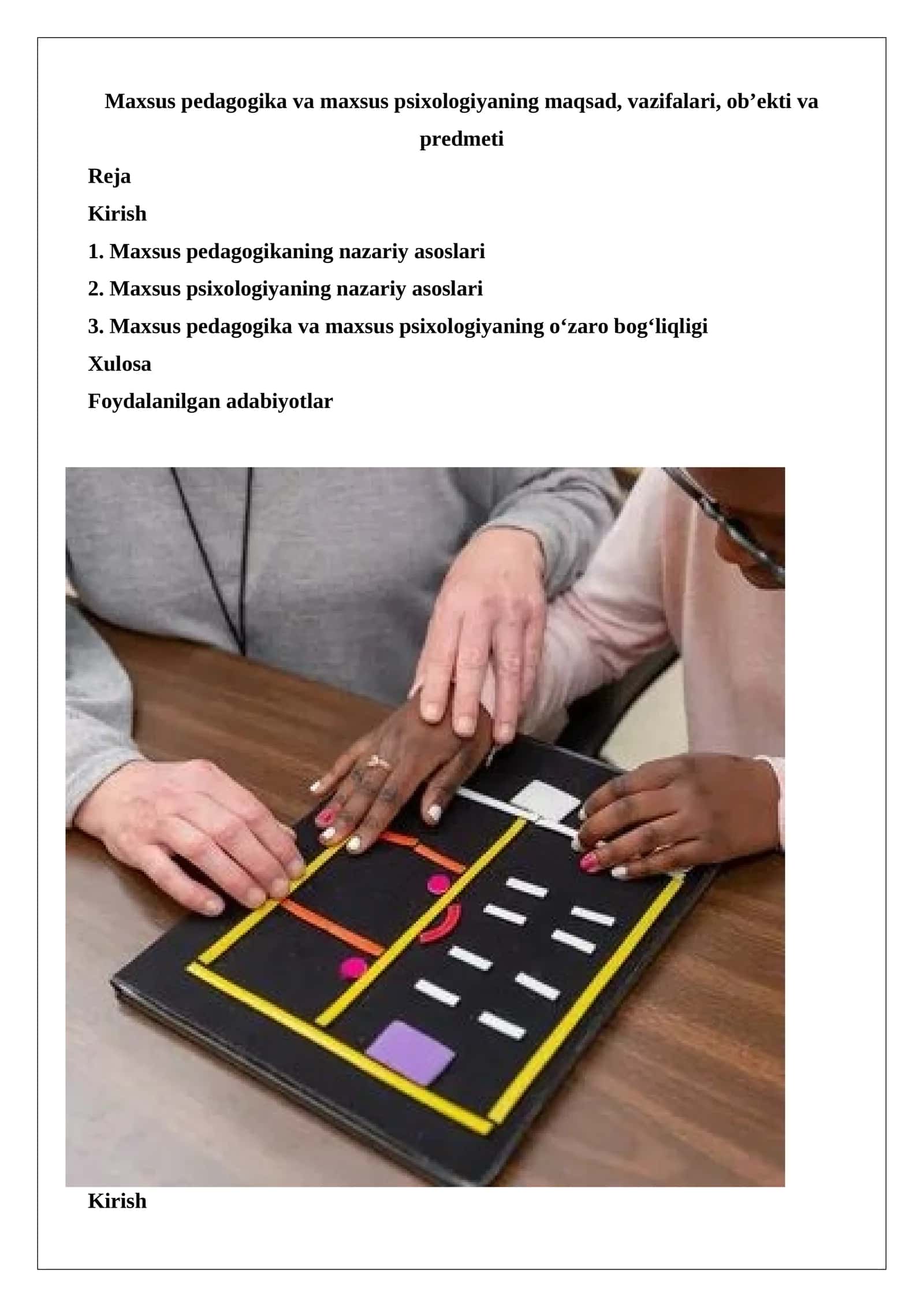 Maxsus pedagogika va maxsus psixologiya 1