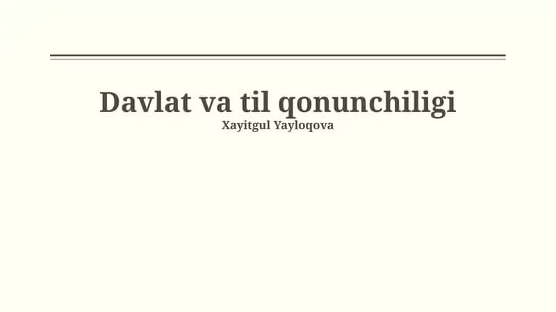 Davlat va til qonunchiligi 1