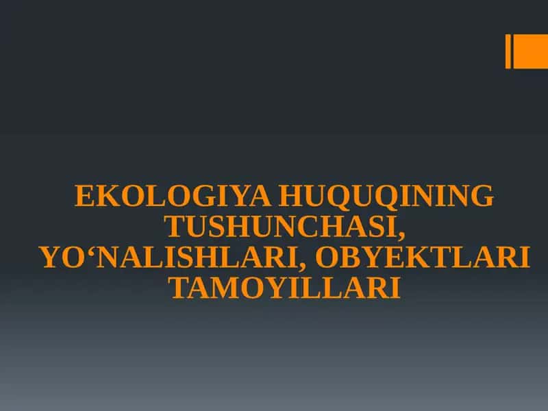 Ekologiya Huquqining Tushunchasi 1