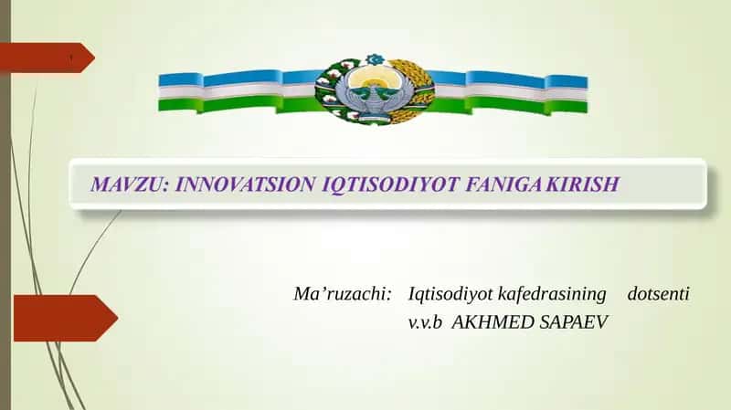 Innovatsiyalar va innovatsion faoliyat 1