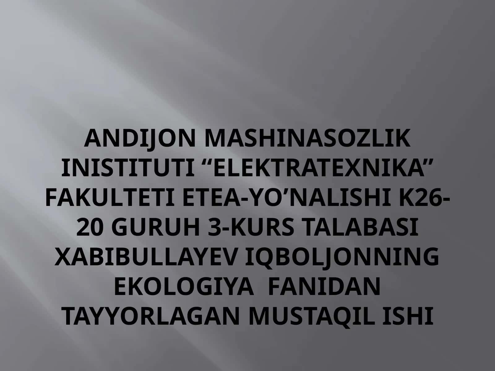 Ekologiya va axloq 1